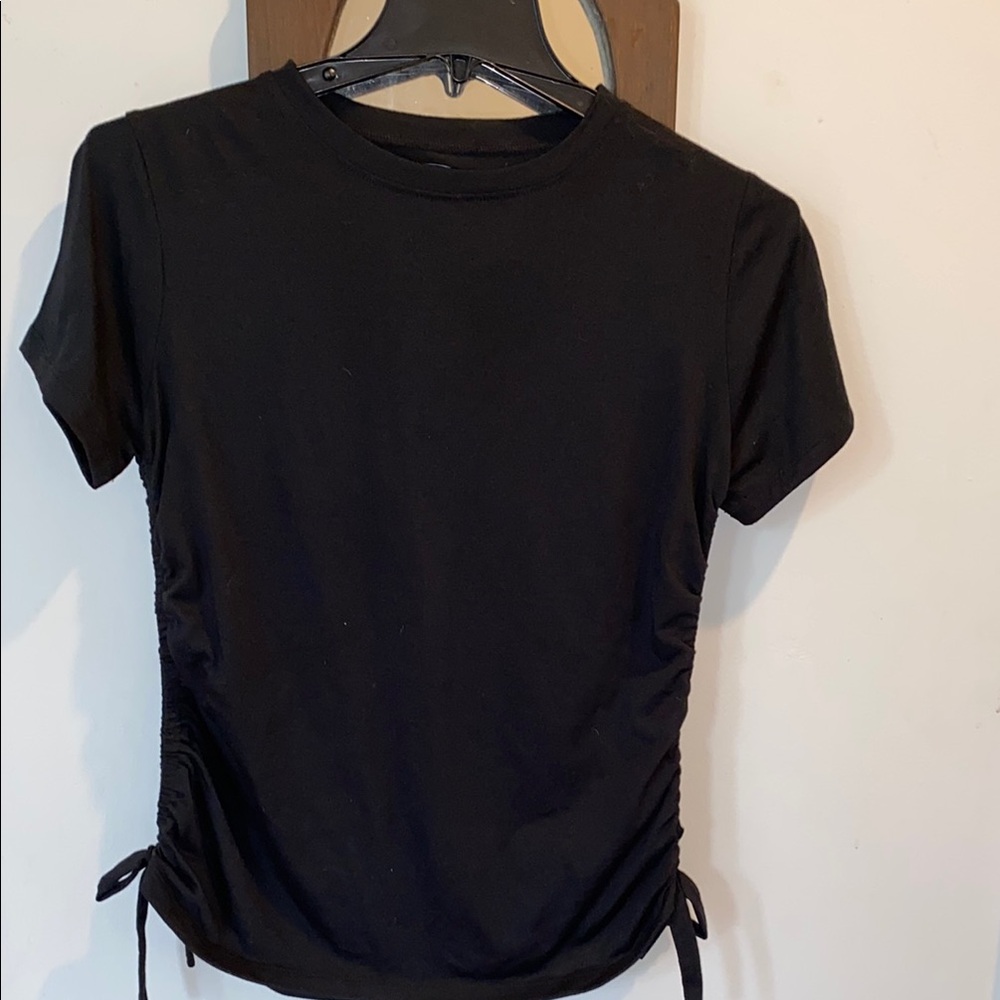 Classic Black Ruched Women's Top